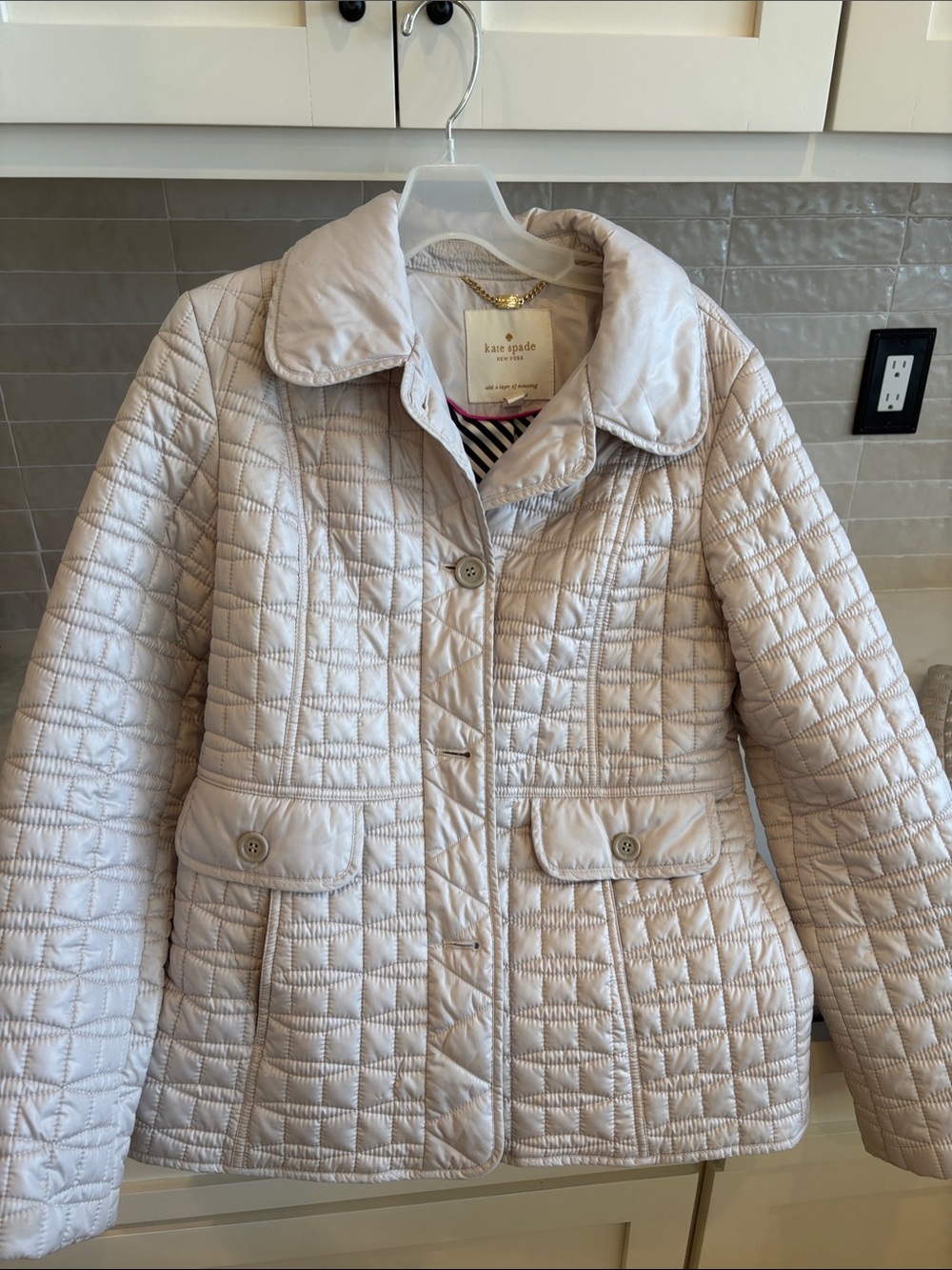 Kate Spade Quilted Puffer with matching bow bag